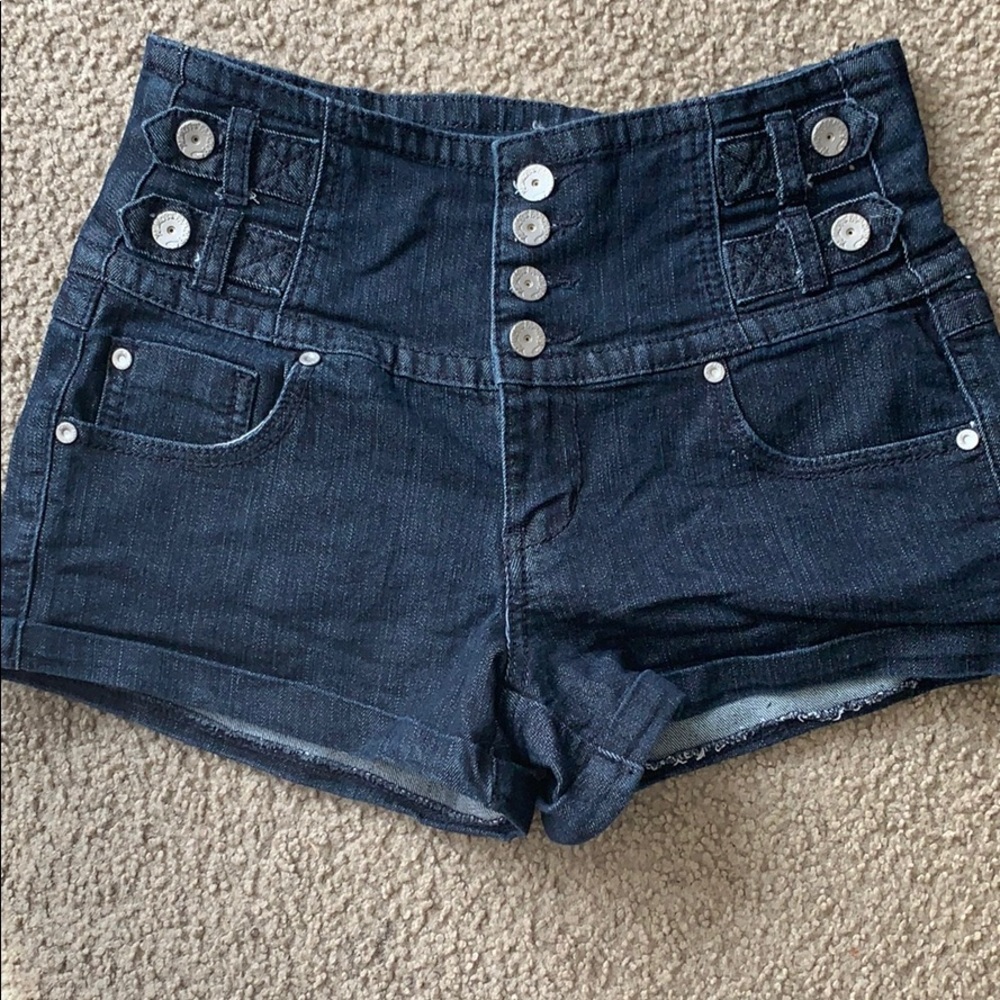 High waisted denim shorts